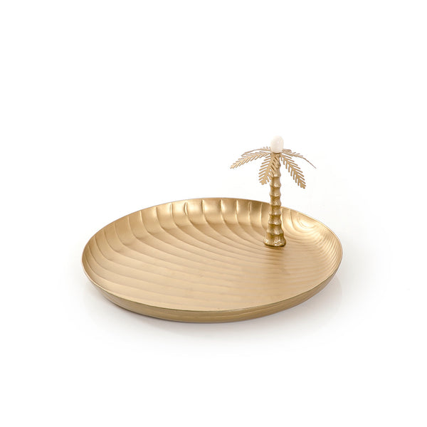 gold metal tray