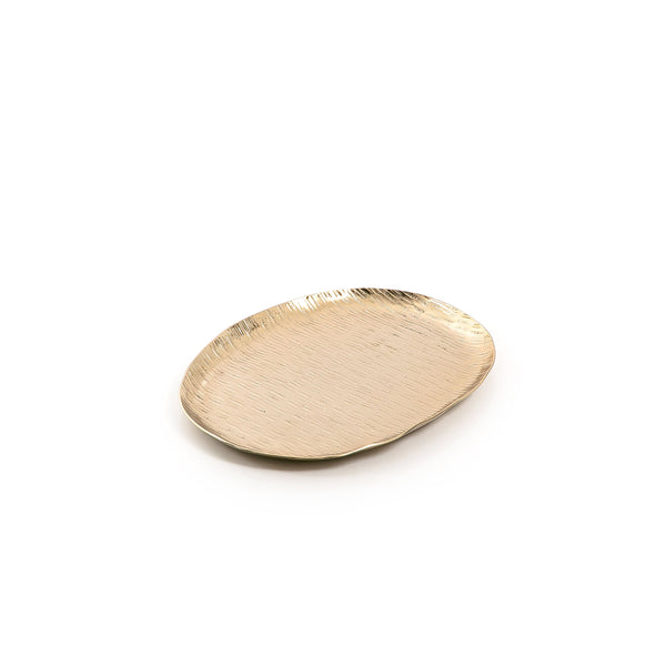 Gold Oval Metal Tray - Small