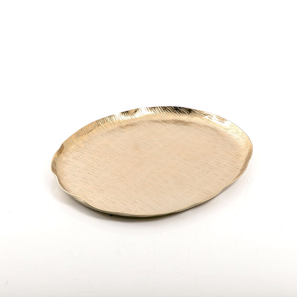 Gold Oval Metal Tray - Medium
