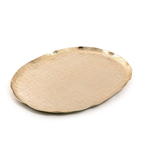 Gold Oval Metal Tray - Large