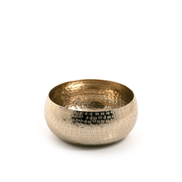 Gold Round Metal Bowl - Medium