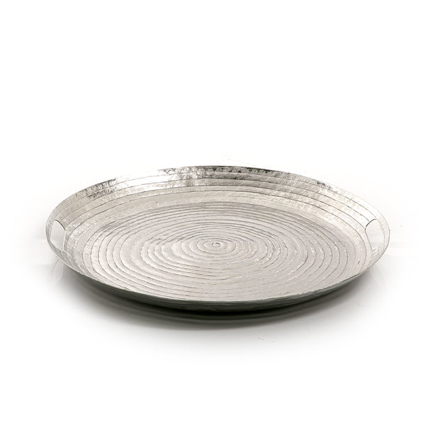 Silver Metal Round Tray