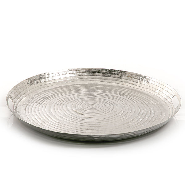 Silver Round Metal Tray