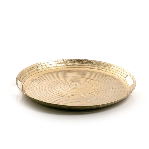 Gold Round Metal Tray - Medium
