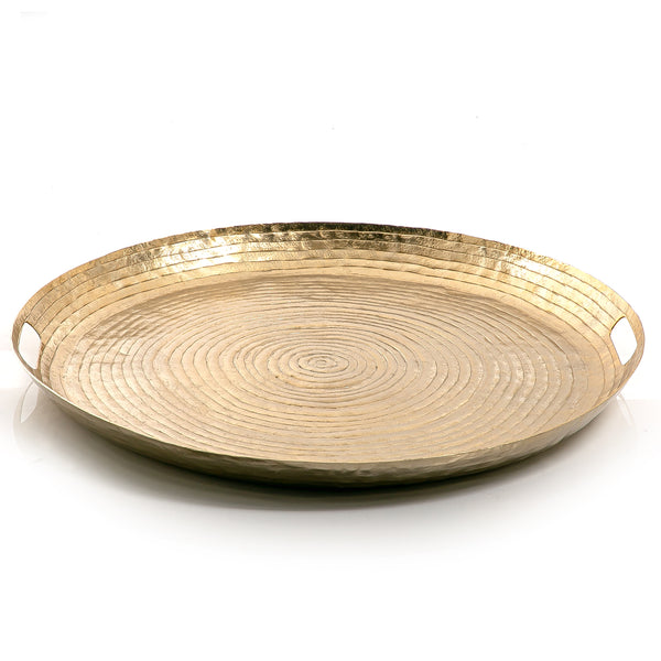 Gold Metal round Tray - Large