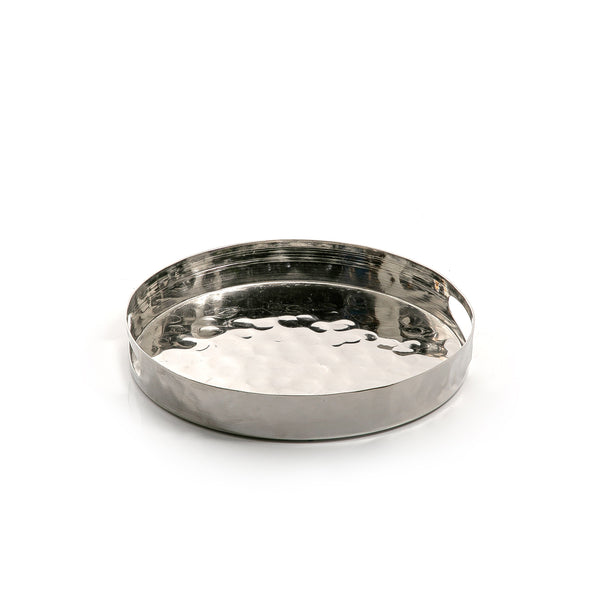 Silver Round Metal Tray - Small