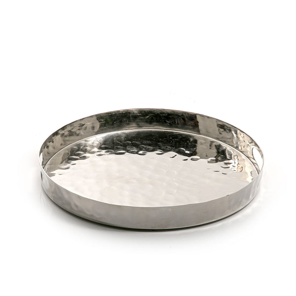 Silver Round Metal Tray - Medium