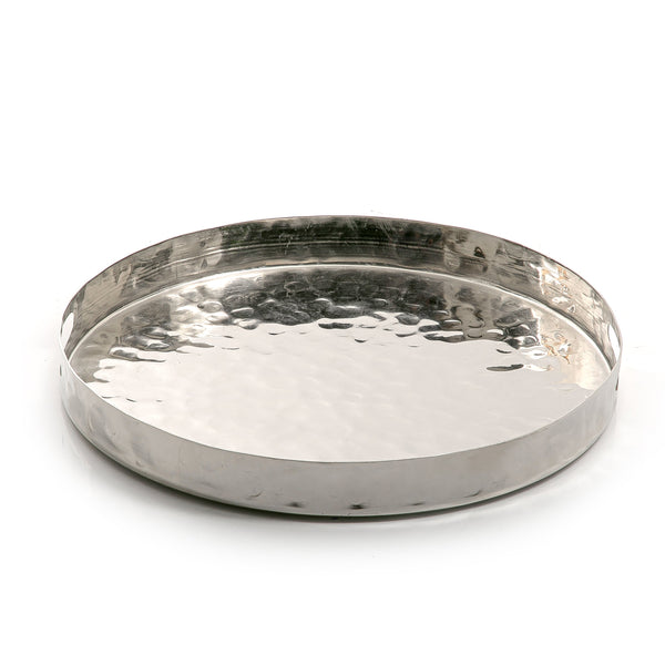 Silver Round Metal Tray - Large