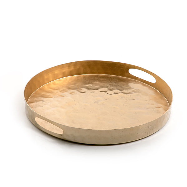 Gold Round Metal Tray - Medium