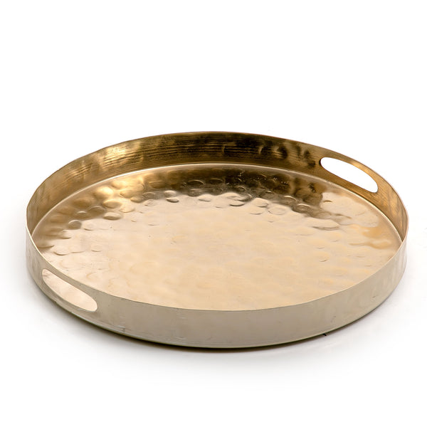 Gold Round Metal Tray - Large