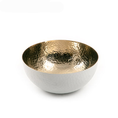 وعاء معدني دائري - ابيض 