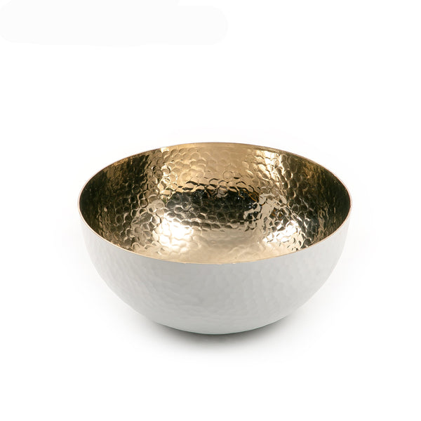 وعاء معدني دائري - ابيض 