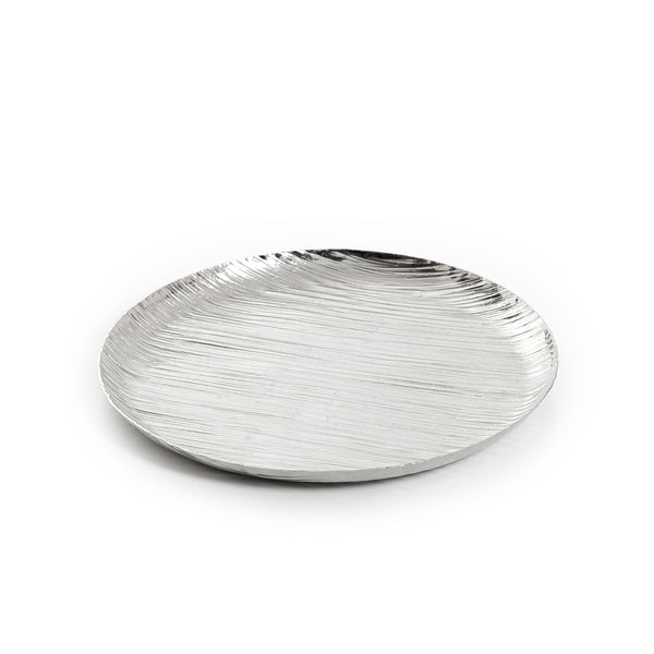 Silver Round Metal Tray - Large