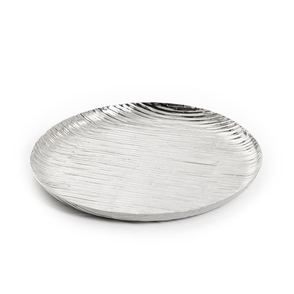 Silver Round Metal Tray - X-Large