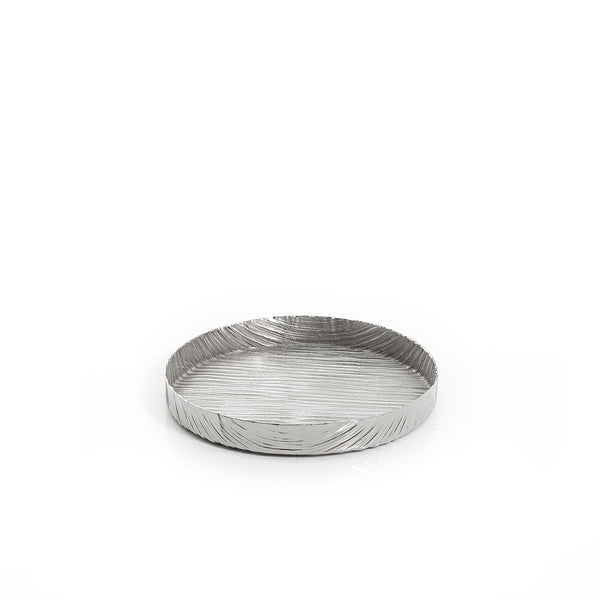 Silver Round Metal Tray - Small