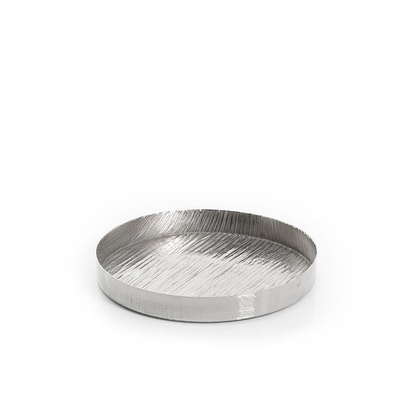 Silver Round Metal Tray - Medium