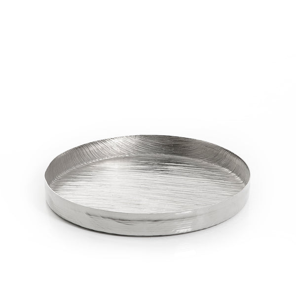 Silver Round Metal Tray - Large