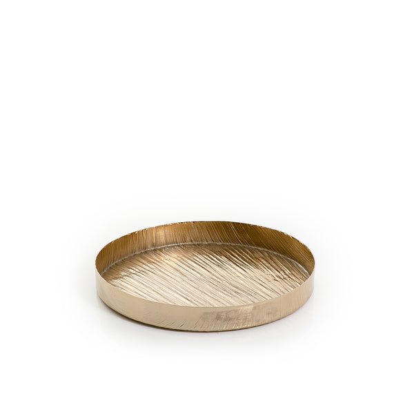 Gold Round Metal Tray - Medium