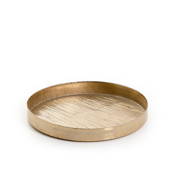 Gold Round Metal Tray - Large