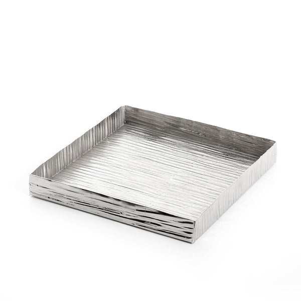 Silver Square Metal Tray - Large