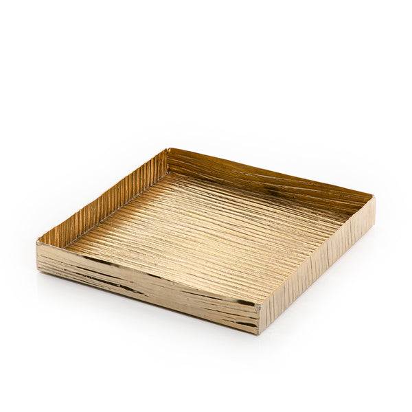 Gold Square Metal Tray - Large