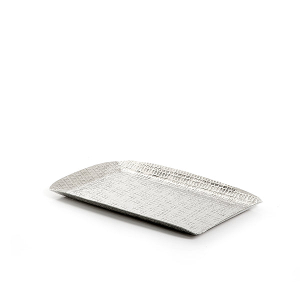 Silver Rectangular Metal Tray