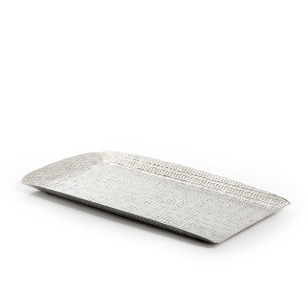 Silver Rectangular Metal Tray