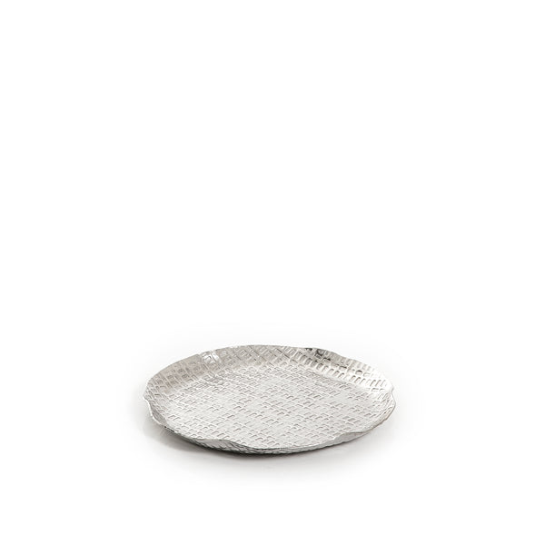 Silver Round Metal Tray
