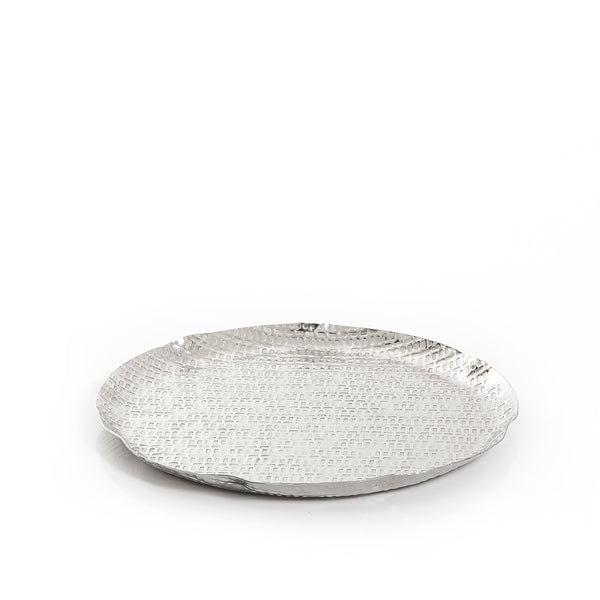 Silver Round Metal Tray