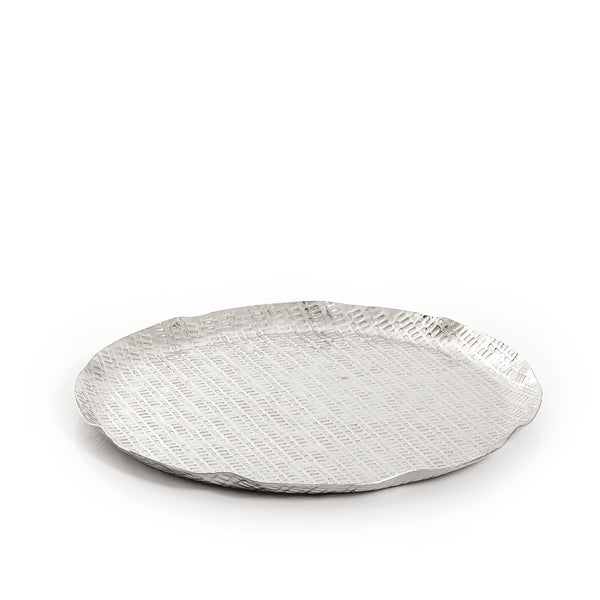 Silver Round Metal Tray