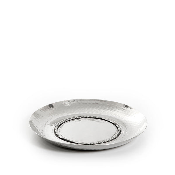 Silver Round Metal Tray