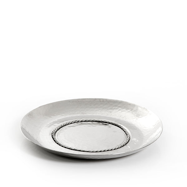 Silver Round Metal Tray