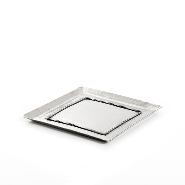 Silver Square Metal Tray