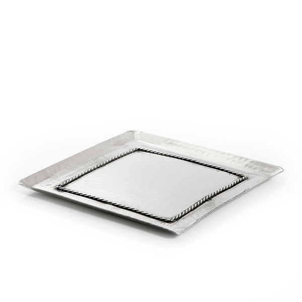 Silver Square Metal Tray