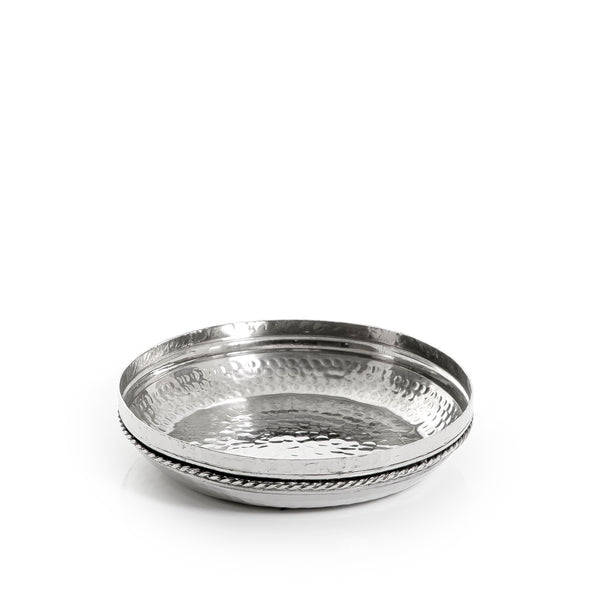 Round Silver Metal Plate