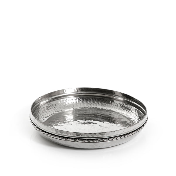 Round Silver Metal Plate