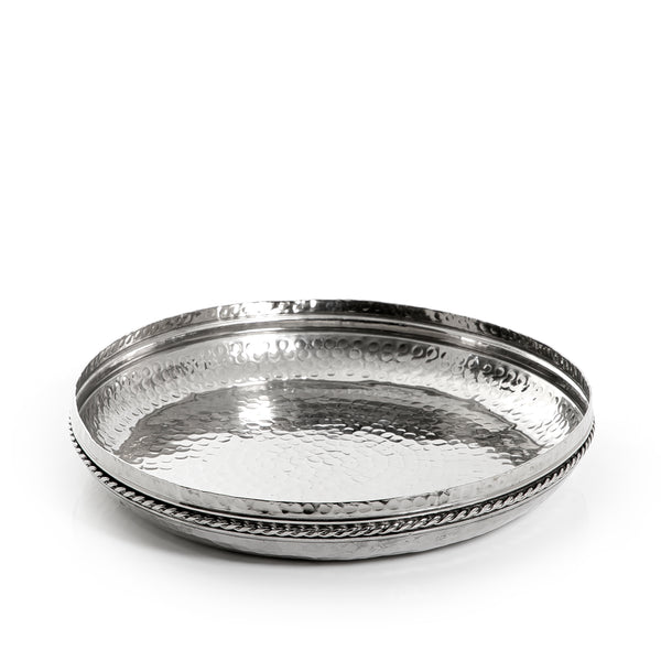 Round Silver Metal Plate