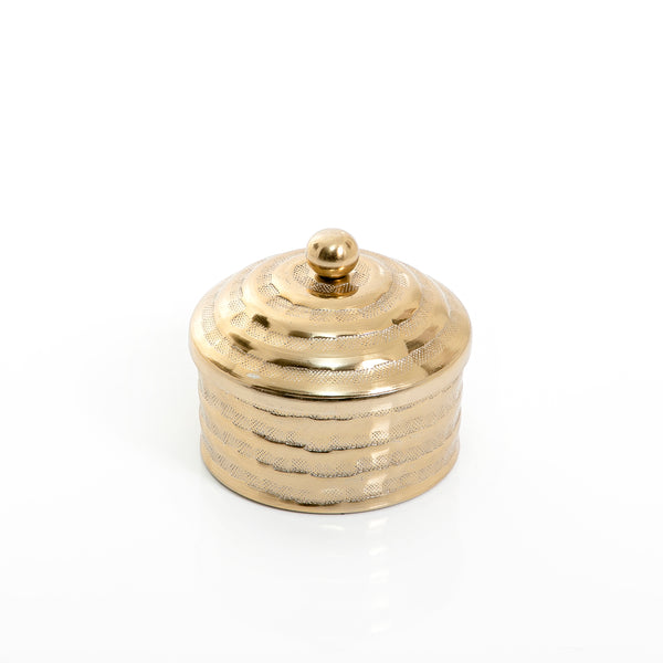Gold Metal Round Box