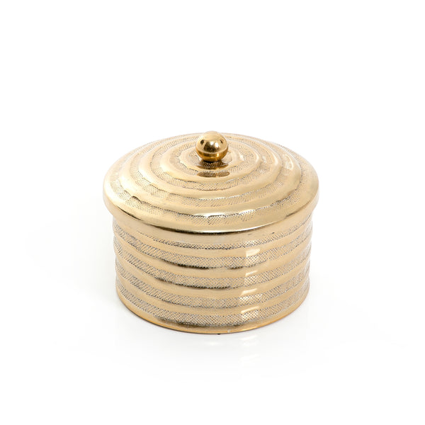 Gold Metal Round Box