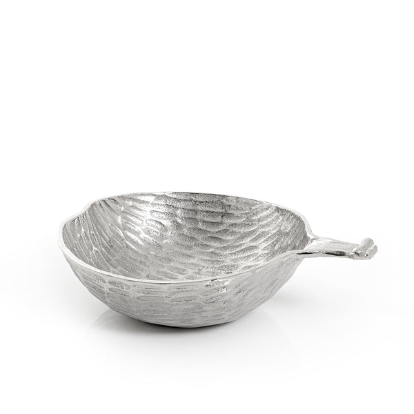 Silver  Metal Bowl With Handle