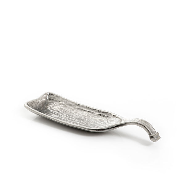 Silver  Metal Plate With Handle