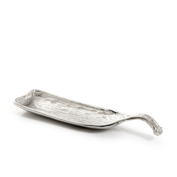 Silver  Metal Plate With Handle