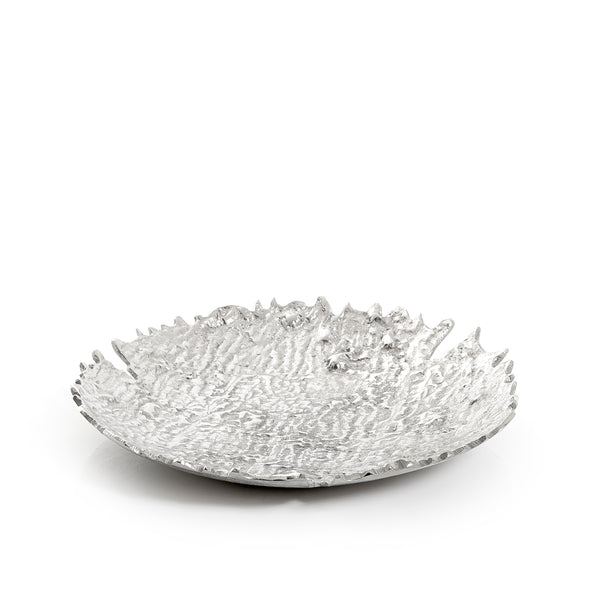 Silver Round Metal Tray