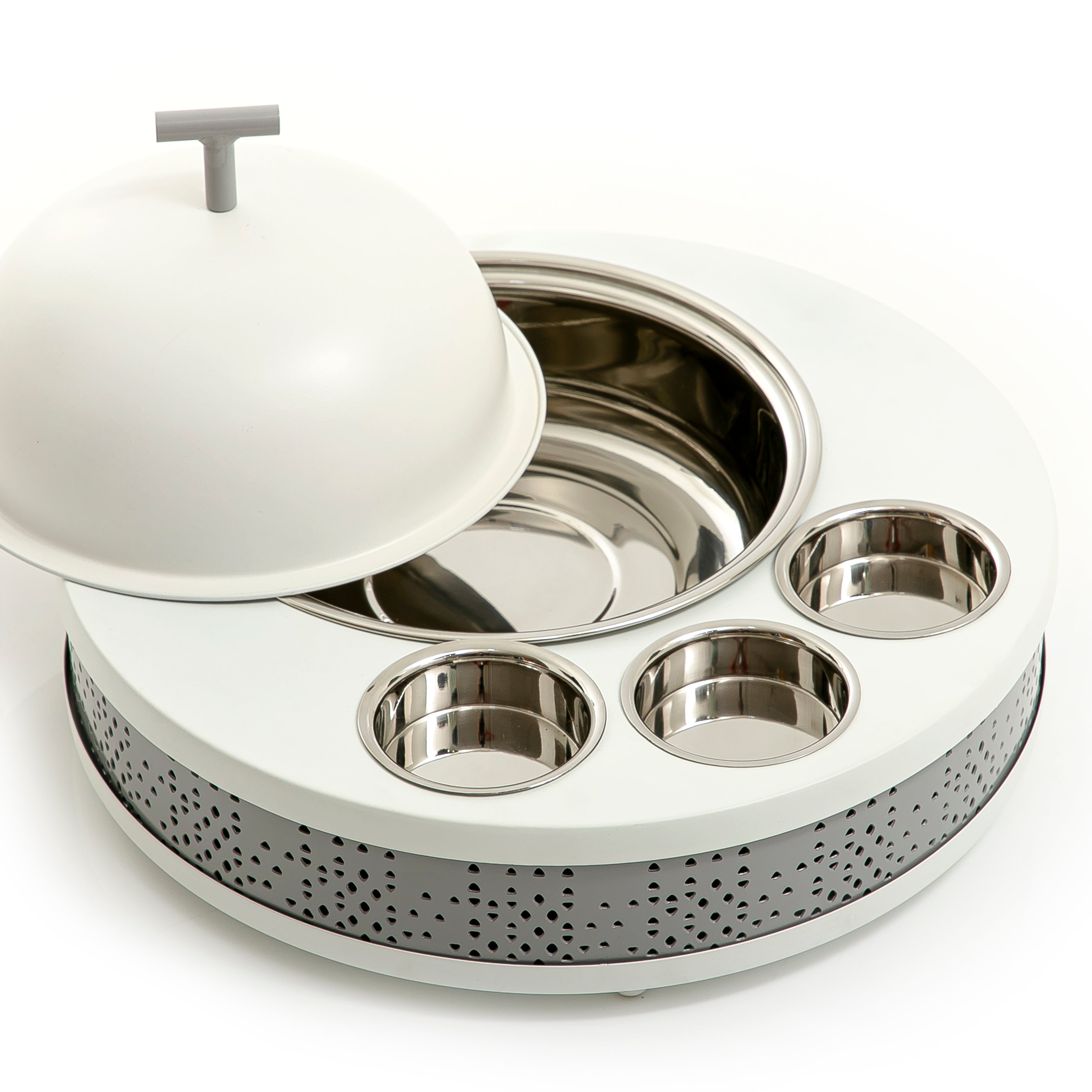 حافظة طعام دائرية معدنية