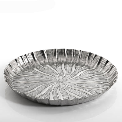 Silver round metal plate
