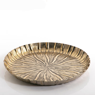 Golden round metal plate