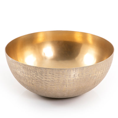 Golden round metal bowl