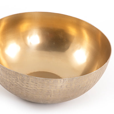 Golden round metal bowl