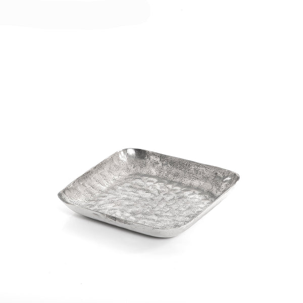 Silver square metal plate