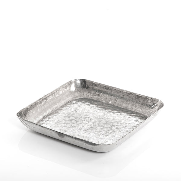 Silver square metal plate